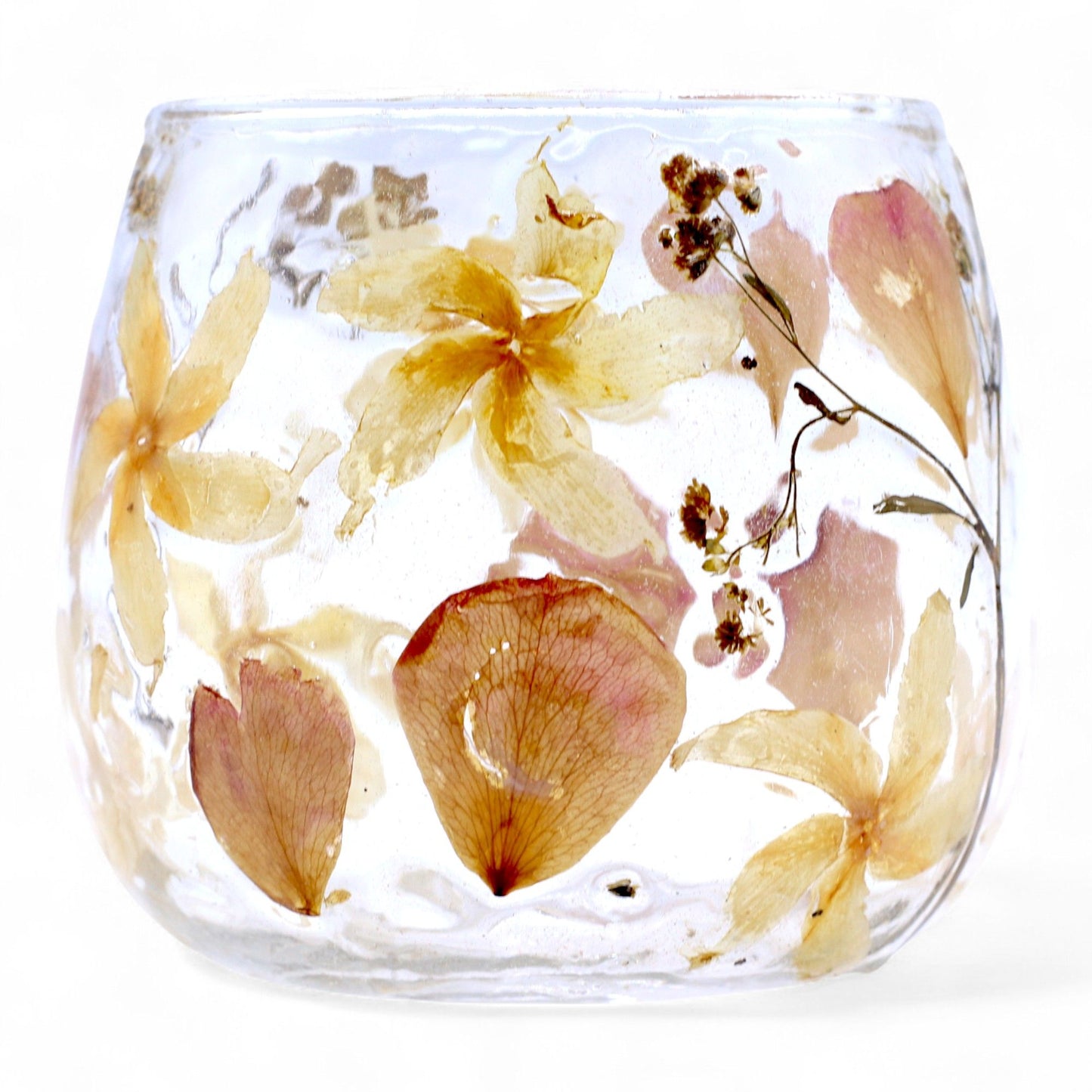 Natural Floral Glass - Straight Candle Holder - Rosa - (8x8cm) - Image natural-floral-glass--straight-candle-holder--rosa--8x8cm-nfg-07