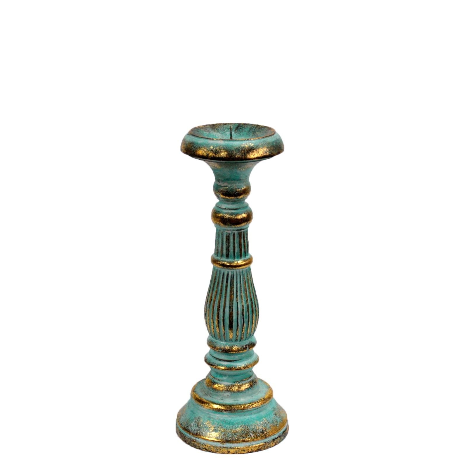Small Candle Holder Stand - Turquois Gold - Image small-candle-stand--turquois-gold-vinstics