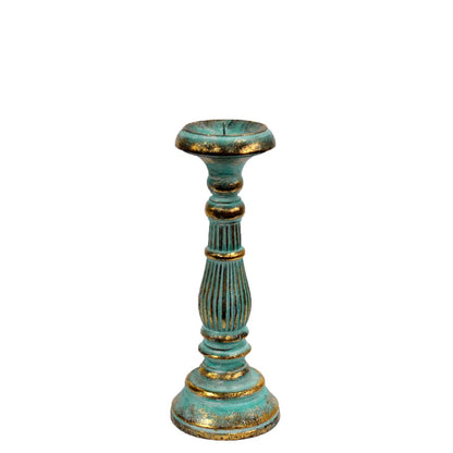 Small Candle Holder Stand - Turquois Gold - Image small-candle-stand--turquois-gold-vinstics
