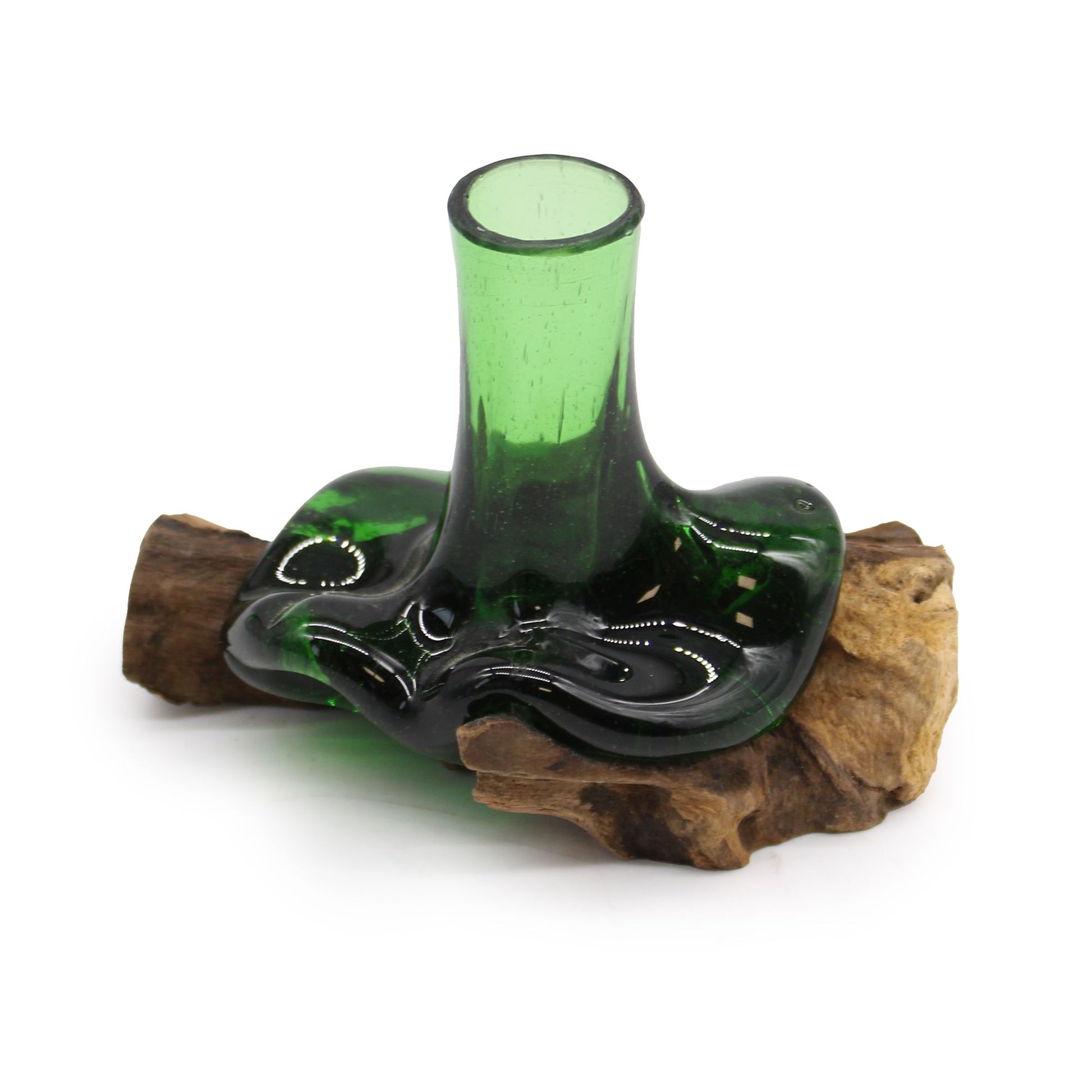 Recycled Beer Bottles - Mini Flower Vase on Wood - Image recycled-beer-bottles--mini-flower-vase-on-wood-rbb-07