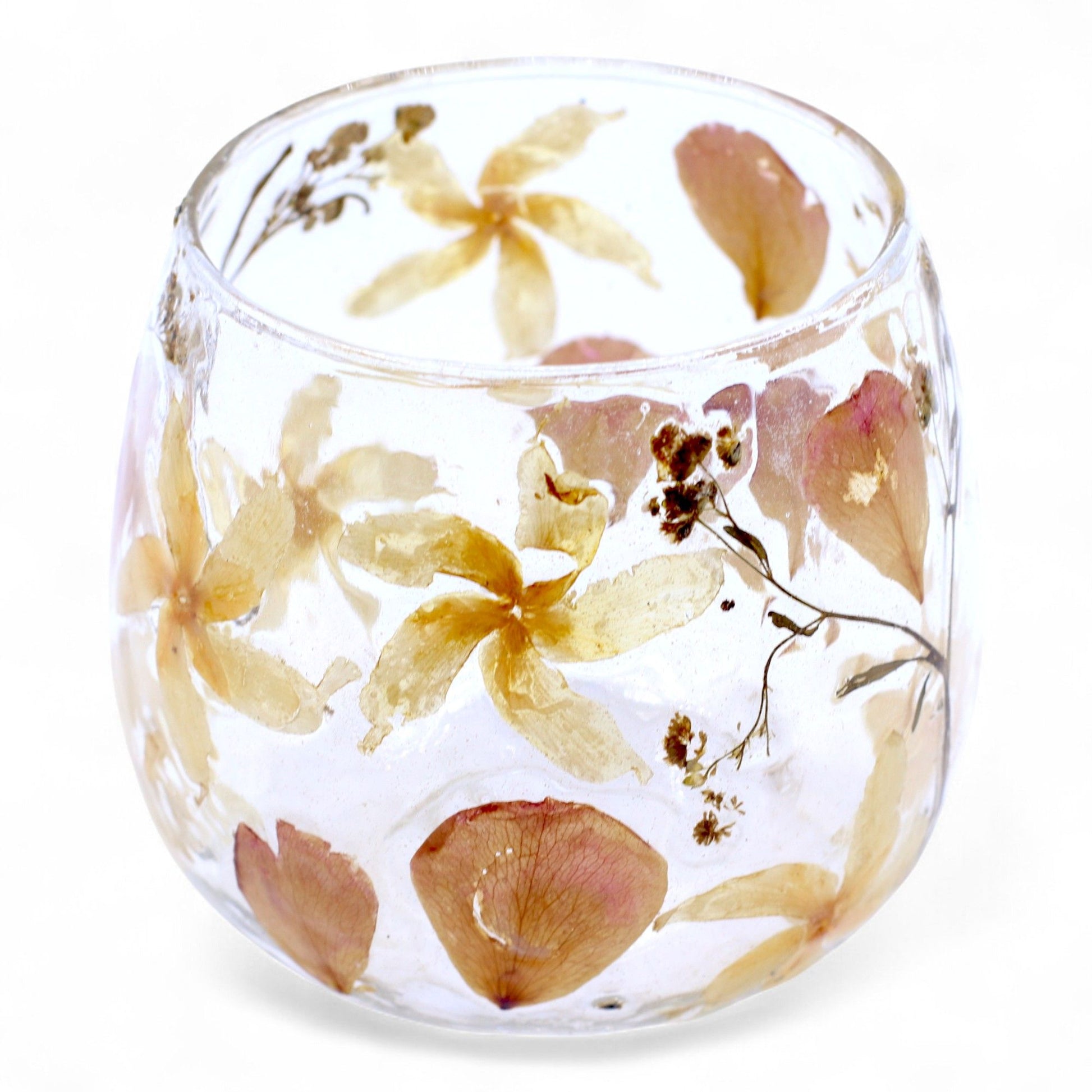 Natural Floral Glass - Straight Candle Holder - Rosa - (8x8cm) - Image natural-floral-glass--straight-candle-holder--rosa--8x8cm-nfg-07