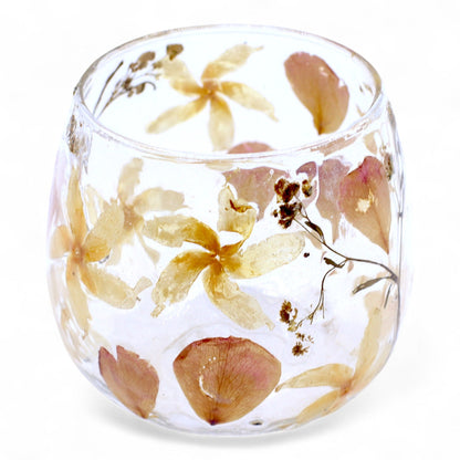 Natural Floral Glass - Straight Candle Holder - Rosa - (8x8cm) - Image natural-floral-glass--straight-candle-holder--rosa--8x8cm-nfg-07