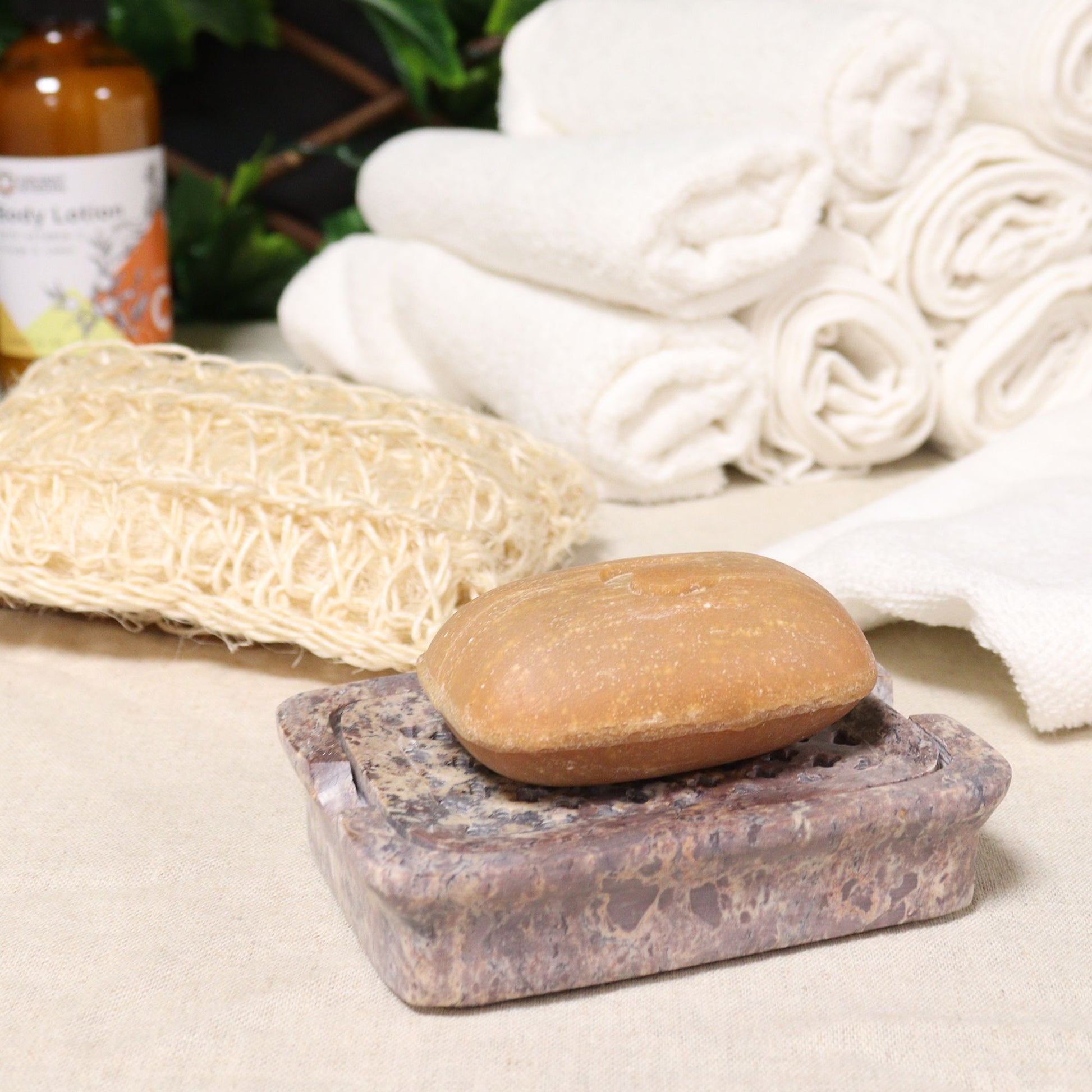 Soapstone Soap Dish & Drainer 11x8cm- Classic Square - Image soapstone-soap-dish--drainer-11x8cm-classic-square-ssd-19