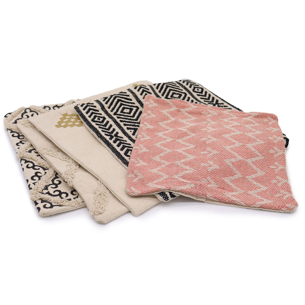 Wide Grey Herringbone Cotton Cushion Cover – 40 x 40cm