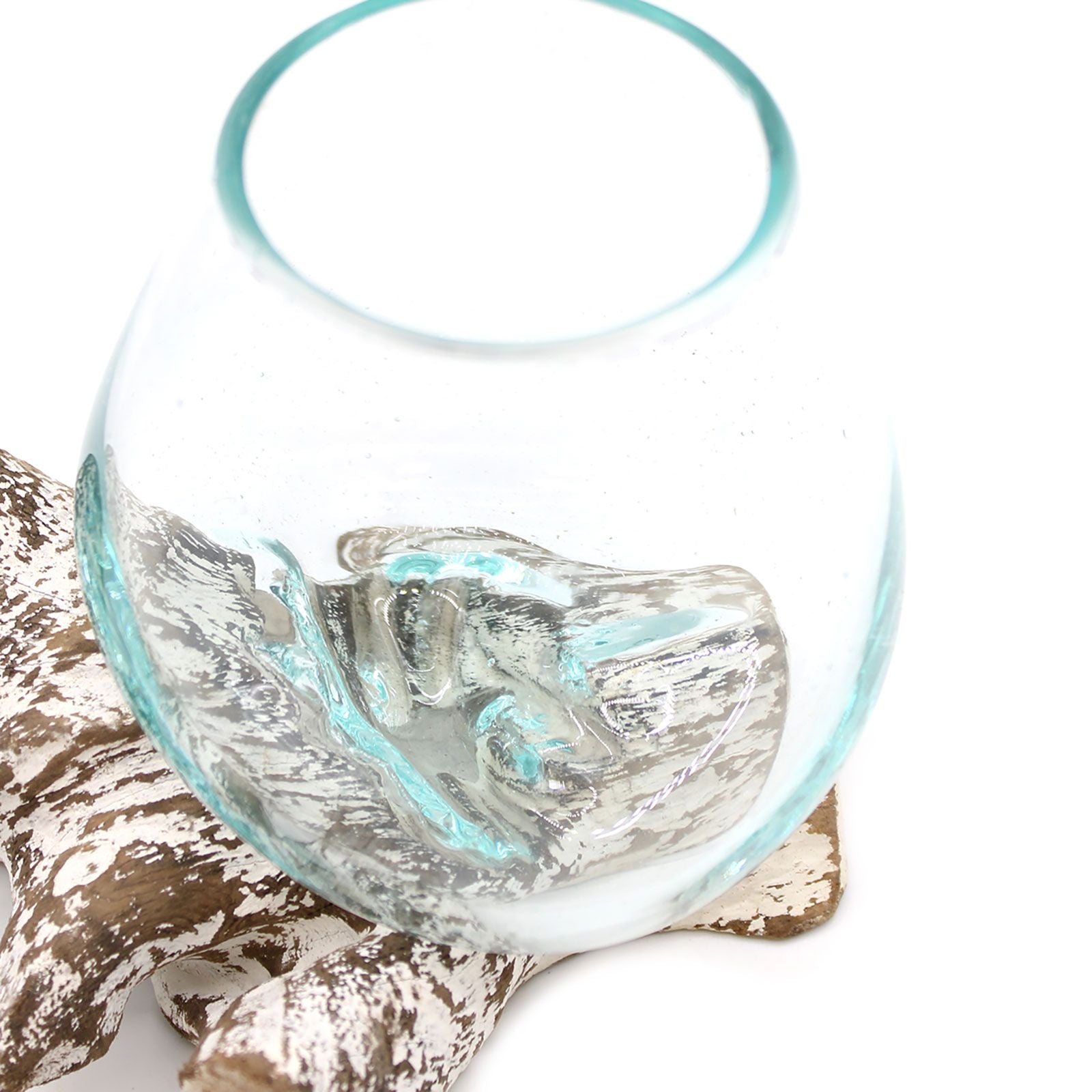 Molten Glass on Whitewash Wood - Small Bowl - Image molten-glass-on-whitewash-wood--small-bowl-mgw-13