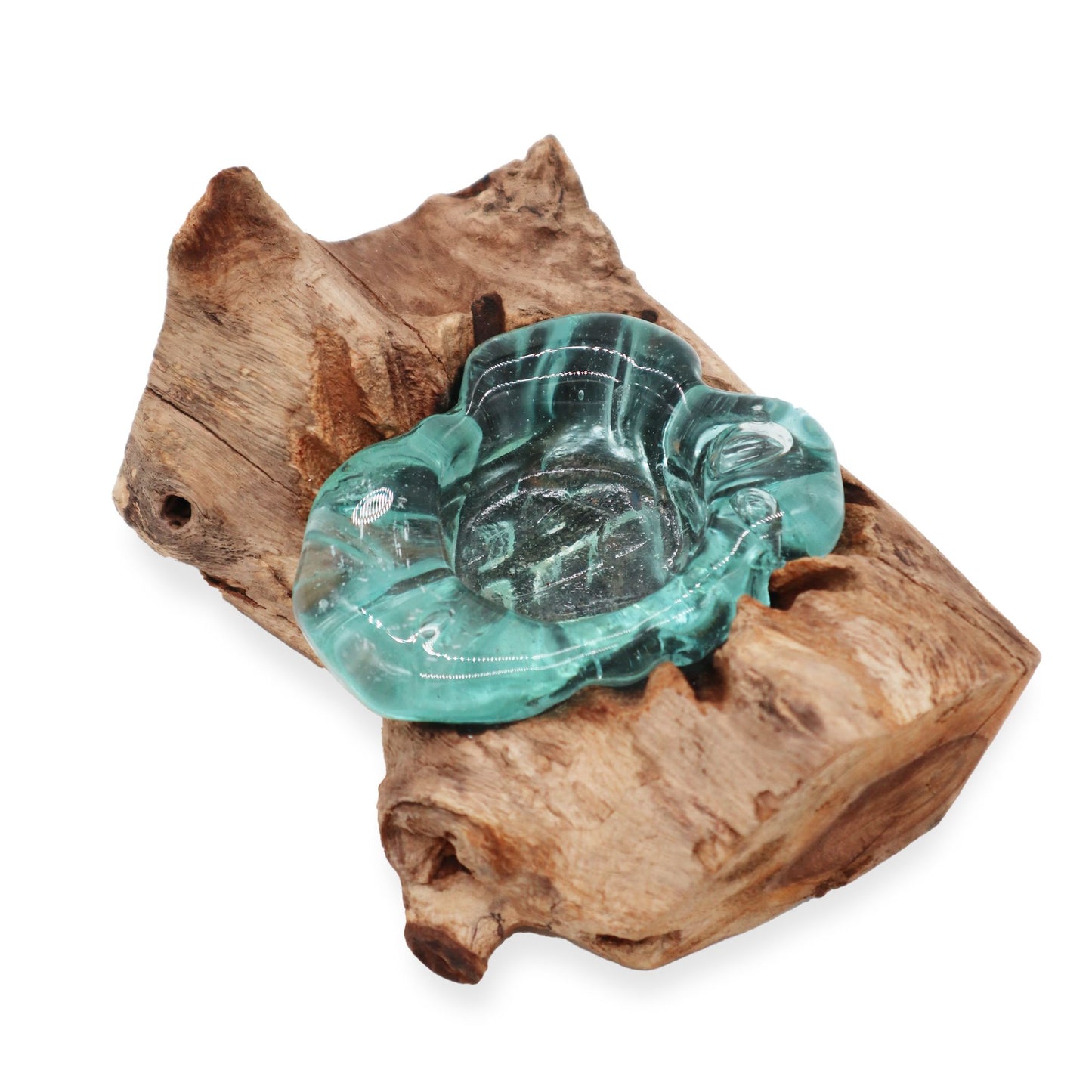 Molton Glass Candle Single Holder on Wood - Image molton-glass-candle-single-holder-on-wood-mgw-24