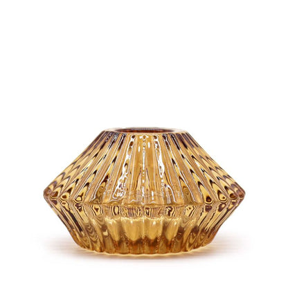 Flower Flip Dinner Candle / Tealight Holder - Antique Amber - Image flower-flip-dinner-candle--tealight-holder--antique-amber-gchd-12