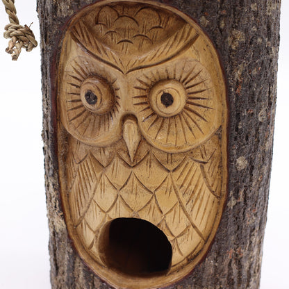 Tree Trunk Face - Bird House - Wise Owl - Image tree-trunk-face--bird-house--wise-owl-birdb-09