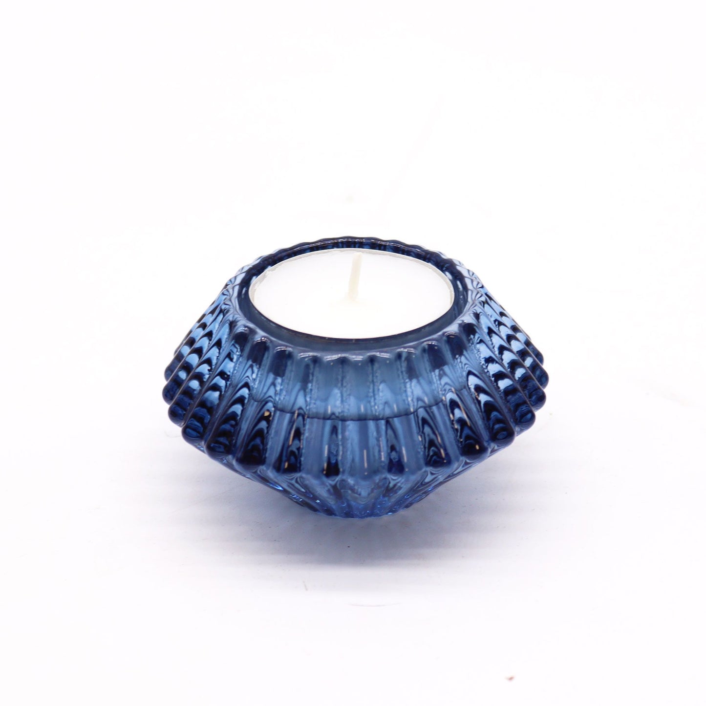 Flower Flip Dinner Candle / Tealight Holder - Royal Blue - Image flower-flip-dinner-candle--tealight-holder--royal-blue-gchd-11