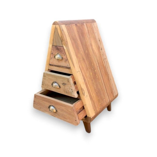 Mr Triangle Decoration Storage 3 Draws - Recycled Wood - Image mr-triangle-decoration-storage-3-draws--recycled-wood-acshop-15