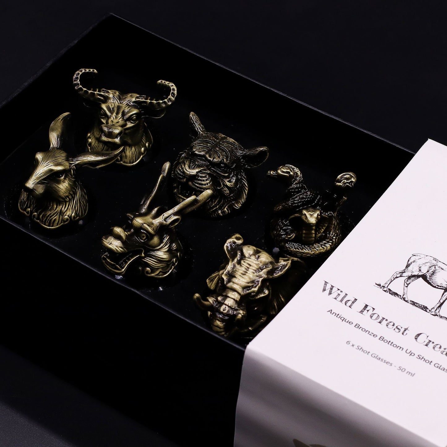 Gift Set of 6 Shot Glasses (50ml) - Mystical Creatures - Antique Bronze - Image gift-set-of-6-shot-glasses-50ml--mystical-creatures--antique-bronze-bbug-04