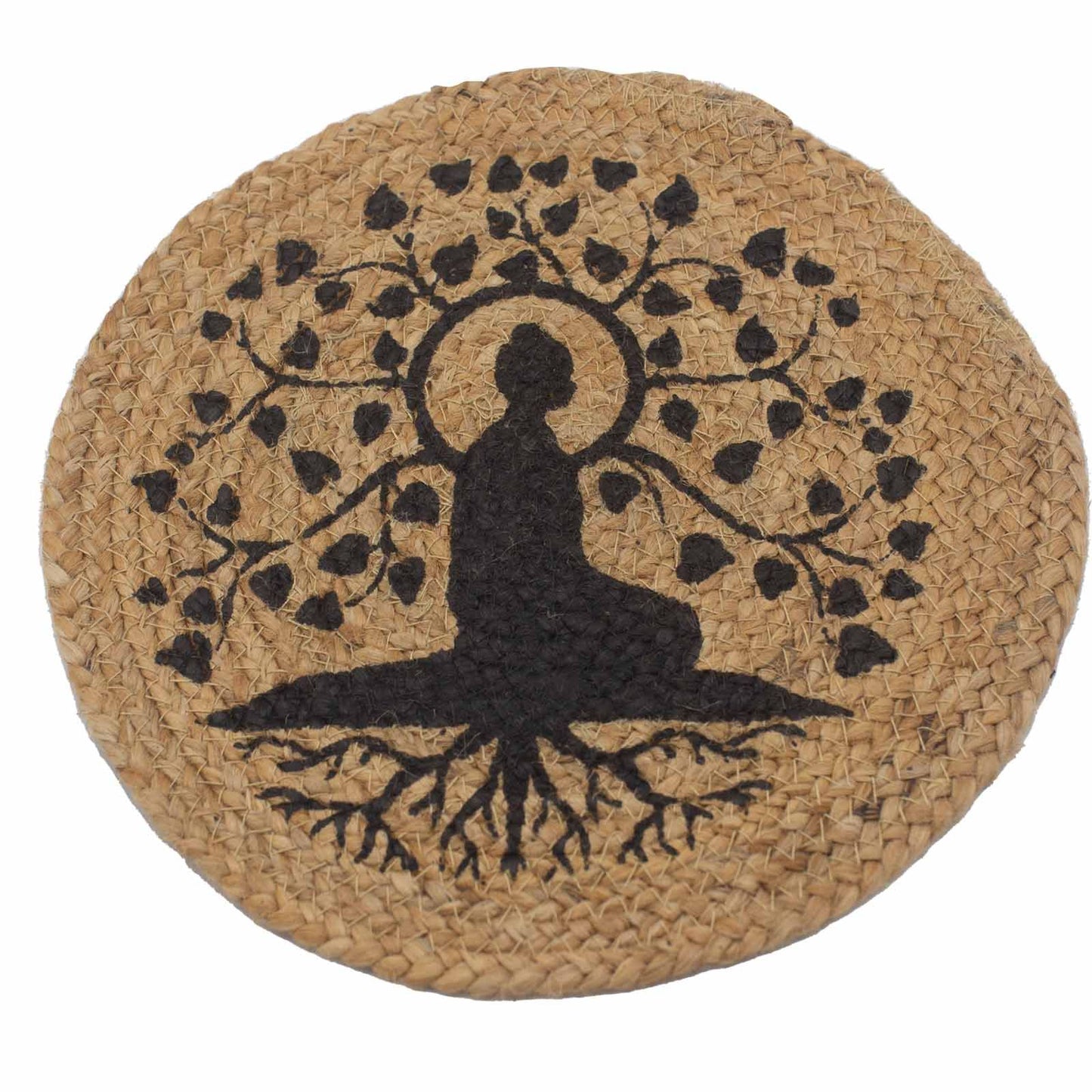 Natural Place Mat - Jute 30cm - Bodhi Tree Print - Image natural-place-mat--jute-30cm--bodhi-tree-print-npmat-08