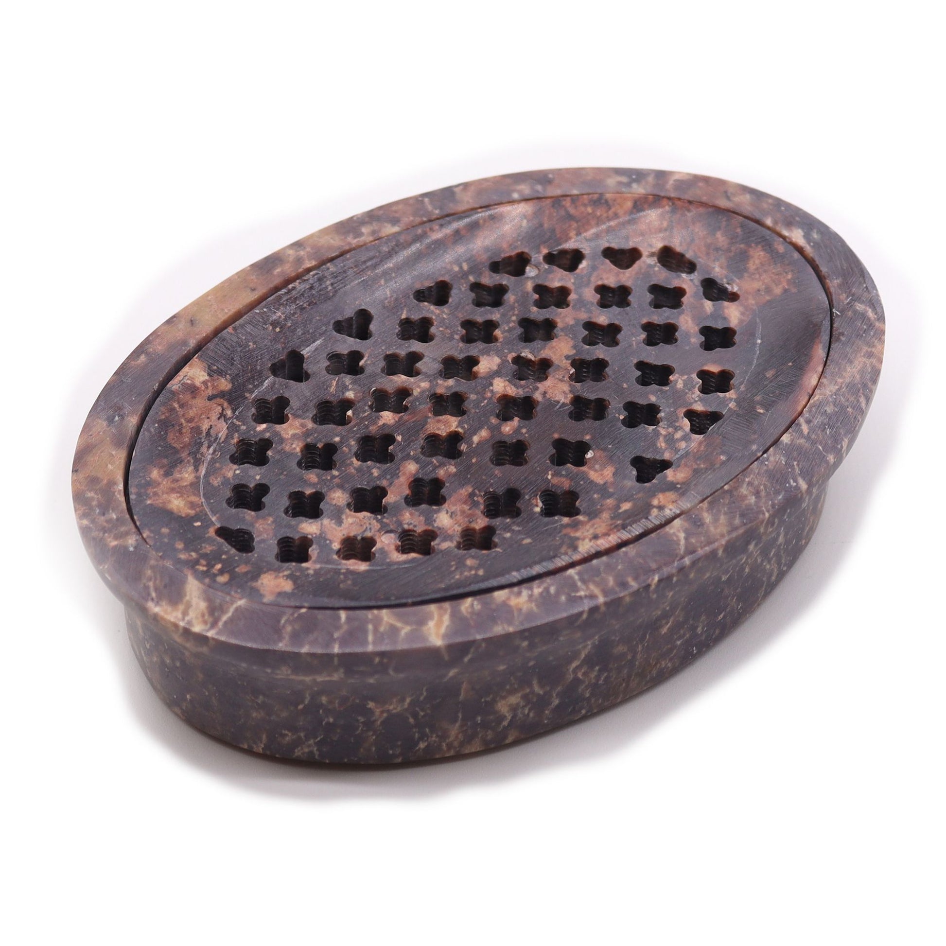 Soapstone Soap Dish & Drainer 11x8cm- Classic Oval - Image soapstone-soap-dish--drainer-11x8cm-classic-oval-ssd-20