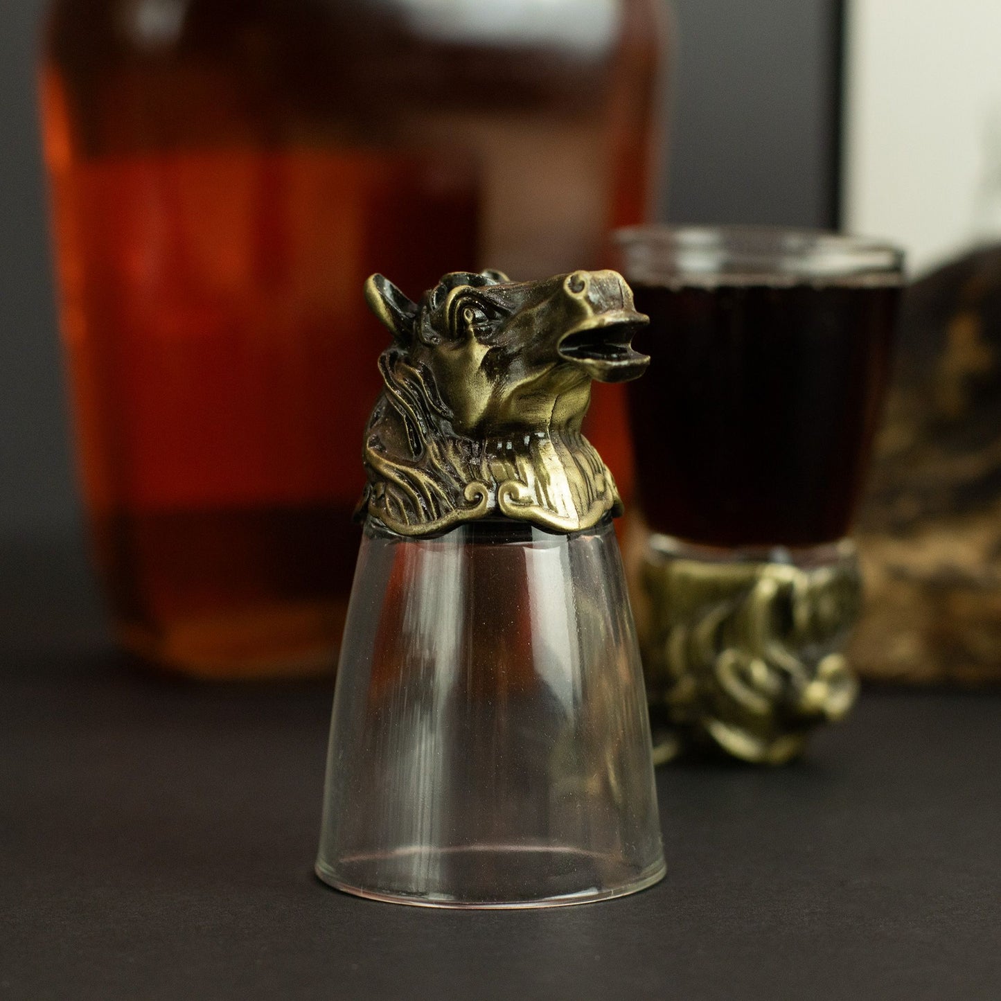 Gift Set of 12 Bottom Up Shot Glasses (25ml) - Forest & Mystical Creatures - Antique Bronze - Image gift-set-of-12-bottom-up-shot-glasses-25ml--forest--mystical-creatures--antique-bronze-bbug-01