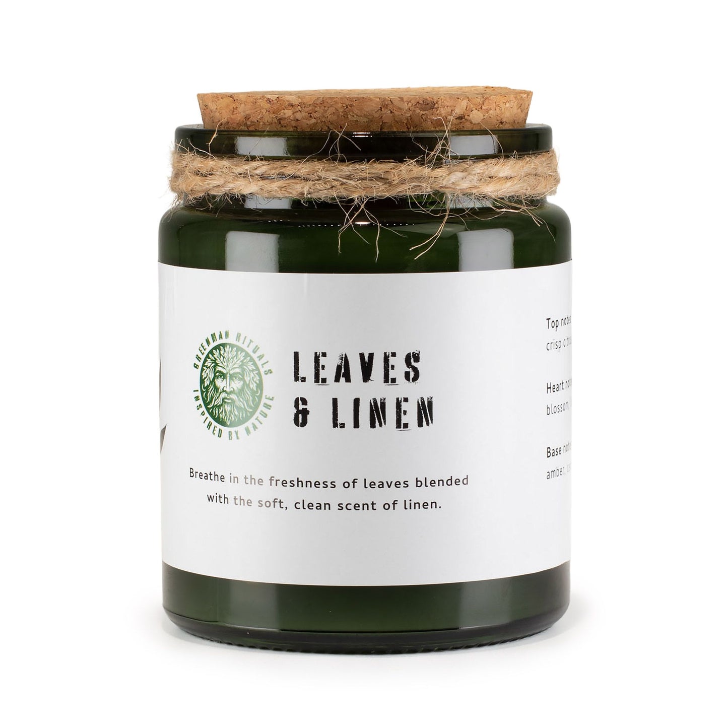 Greenman Woodwick Soy Candle - Leaves & Linen - Image greenman-woodwick-soy-candle--leaves--linen-wsoyc-02