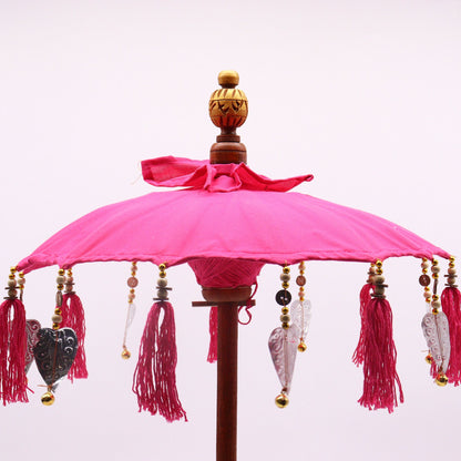 Bali Home Decor Parasol - Cotton - Pink- 40cm - Image bali-home-decor-parasol--cotton--pink-40cm-bpar-07