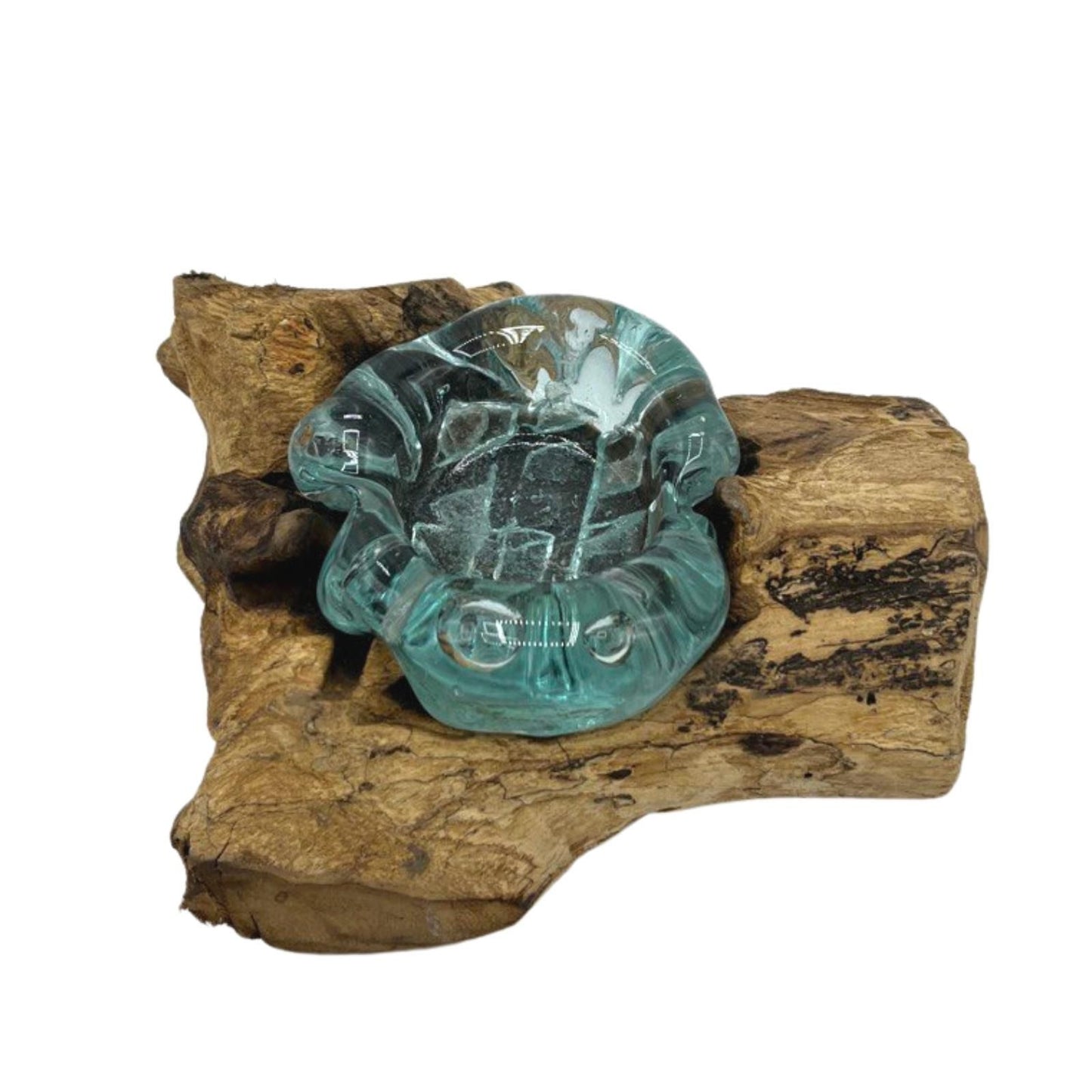 Molton Glass Candle Single Holder on Wood - Image molton-glass-candle-single-holder-on-wood-mgw-24