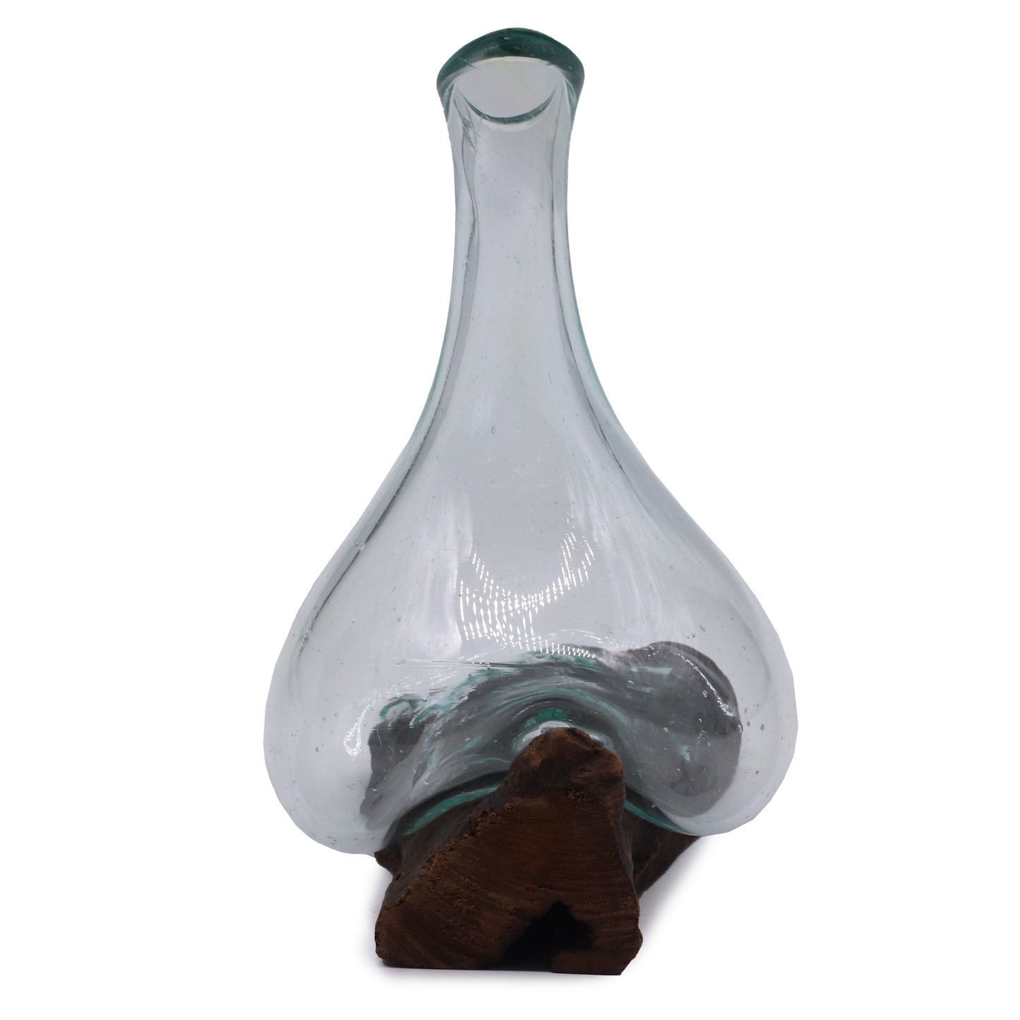 Molten Glass Mini Decanter on Wood 20cm - Image molten-glass-mini-decanter-on-wood-20cm-mgw-45
