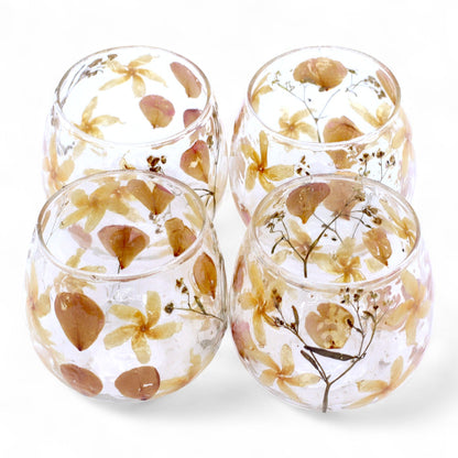 Natural Floral Glass - Straight Candle Holder - Rosa - (8x8cm) - Image natural-floral-glass--straight-candle-holder--rosa--8x8cm-nfg-07