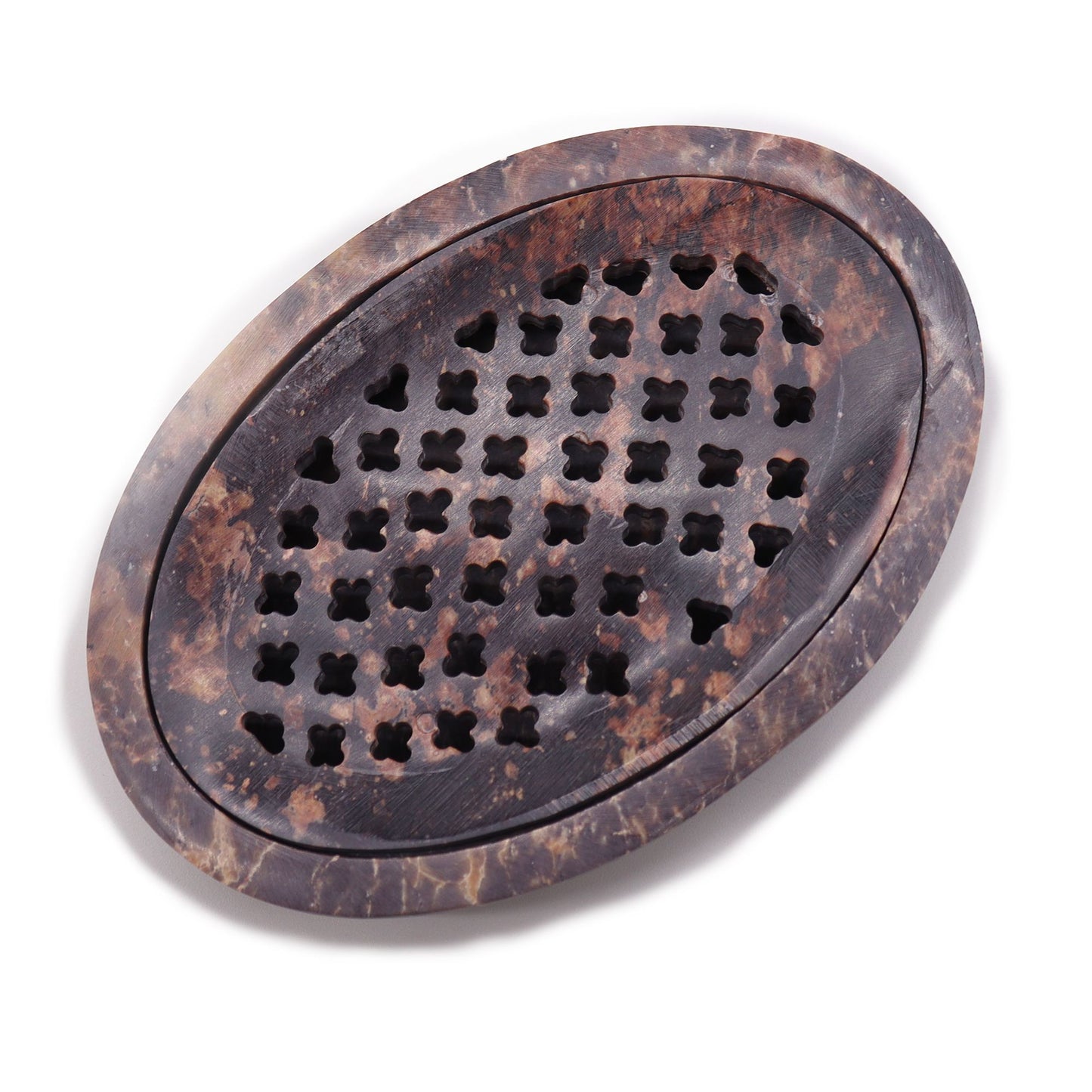 Soapstone Soap Dish & Drainer 11x8cm- Classic Oval - Image soapstone-soap-dish--drainer-11x8cm-classic-oval-ssd-20