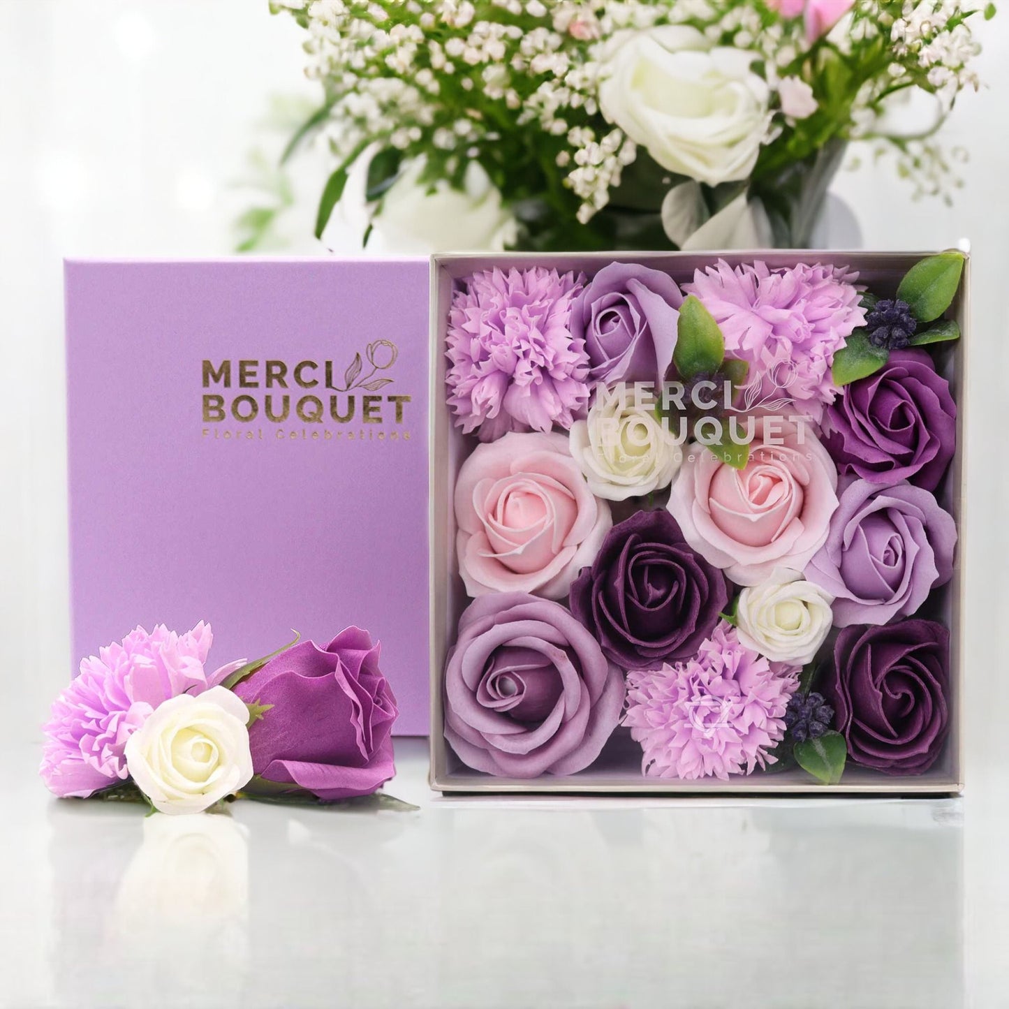 Square Box - Lavender Rose & Carnation - Image square-box--lavender-rose--carnation-sfbx-14