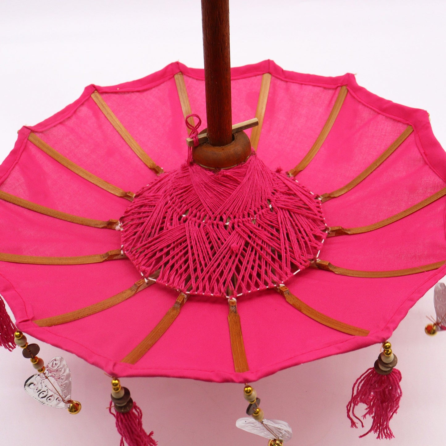 Bali Home Decor Parasol - Cotton - Pink- 40cm - Image bali-home-decor-parasol--cotton--pink-40cm-bpar-07