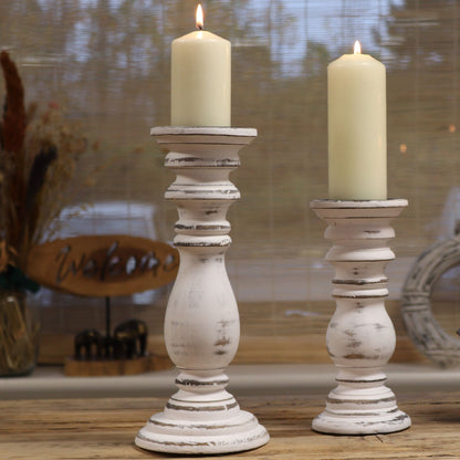 Classic Candle Stand - Whitewash - Medium - Image classic-candle-stand--whitewash--medium-mwcs-04
