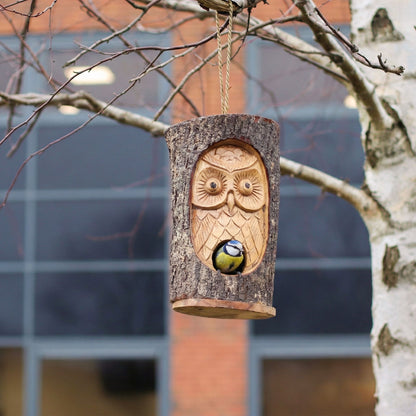 Tree Trunk Face - Bird House - Wise Owl - Image tree-trunk-face--bird-house--wise-owl-birdb-09
