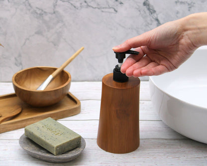 Natural Teakwood Soap Dispenser - Taper - Image natural-teakwood-soap-dispenser--taper-nsd-04