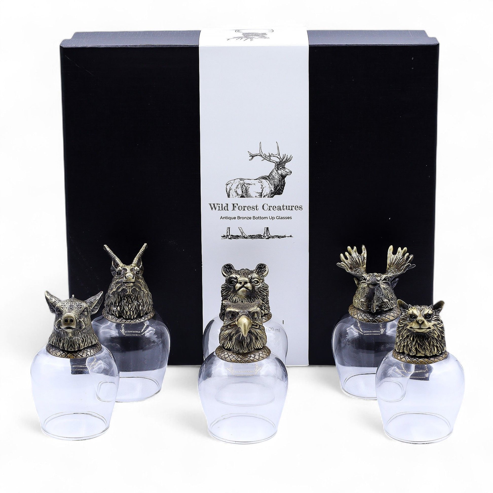 Gift Set of 6 Glasses (100ml) - Wild Forest Creatures - Antique Bronze - Image gift-set-of-6-glasses-100ml--wild-forest-creatures--antique-bronze-bbug-05