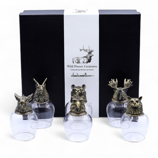Gift Set of 6 Glasses (100ml) - Wild Forest Creatures - Antique Bronze - Image gift-set-of-6-glasses-100ml--wild-forest-creatures--antique-bronze-bbug-05