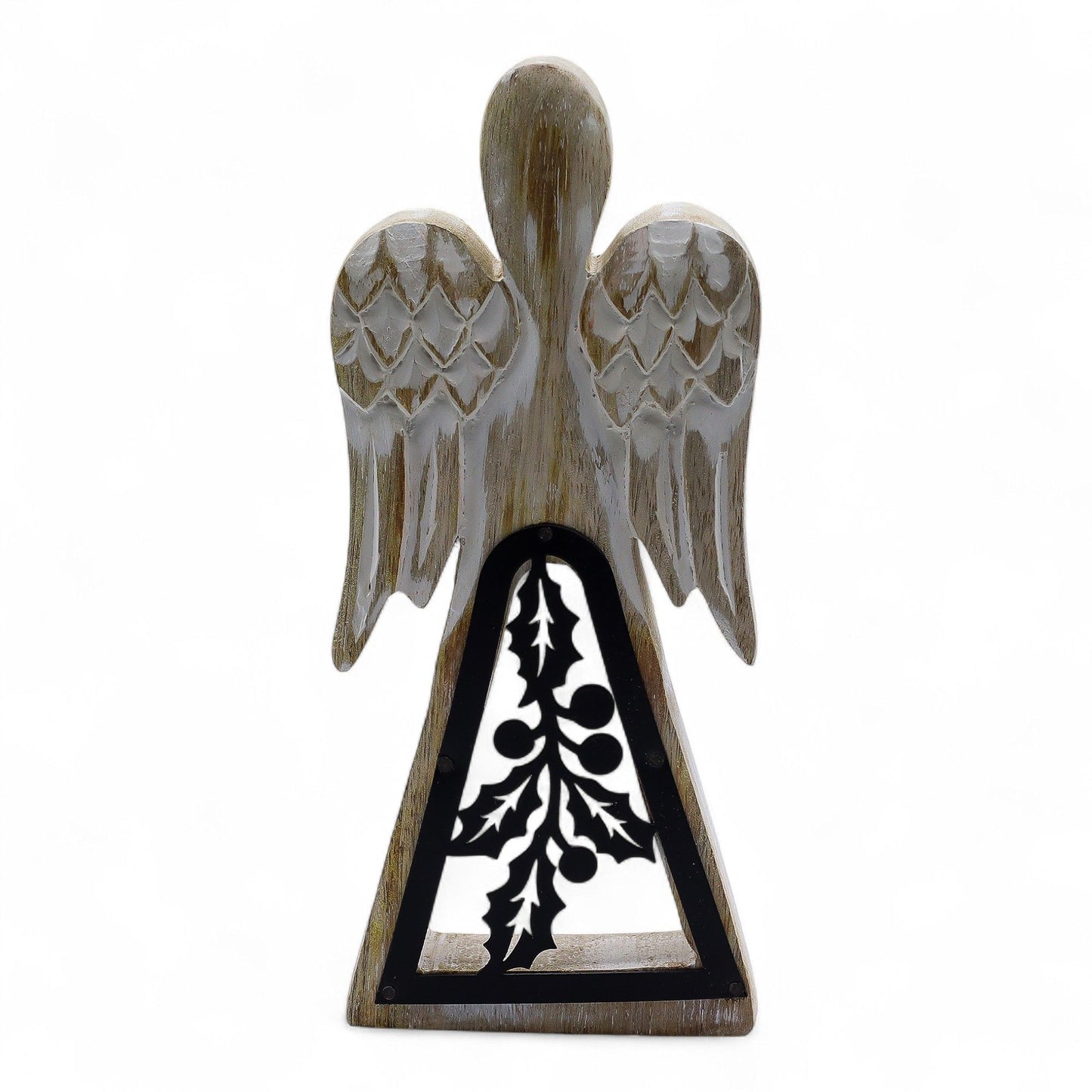 Mango Wood Angel - Whitewash with Iron Decor Cut Out - Image mango-wood-angel--whitewash-with-iron-decor-cut-out-wang-05