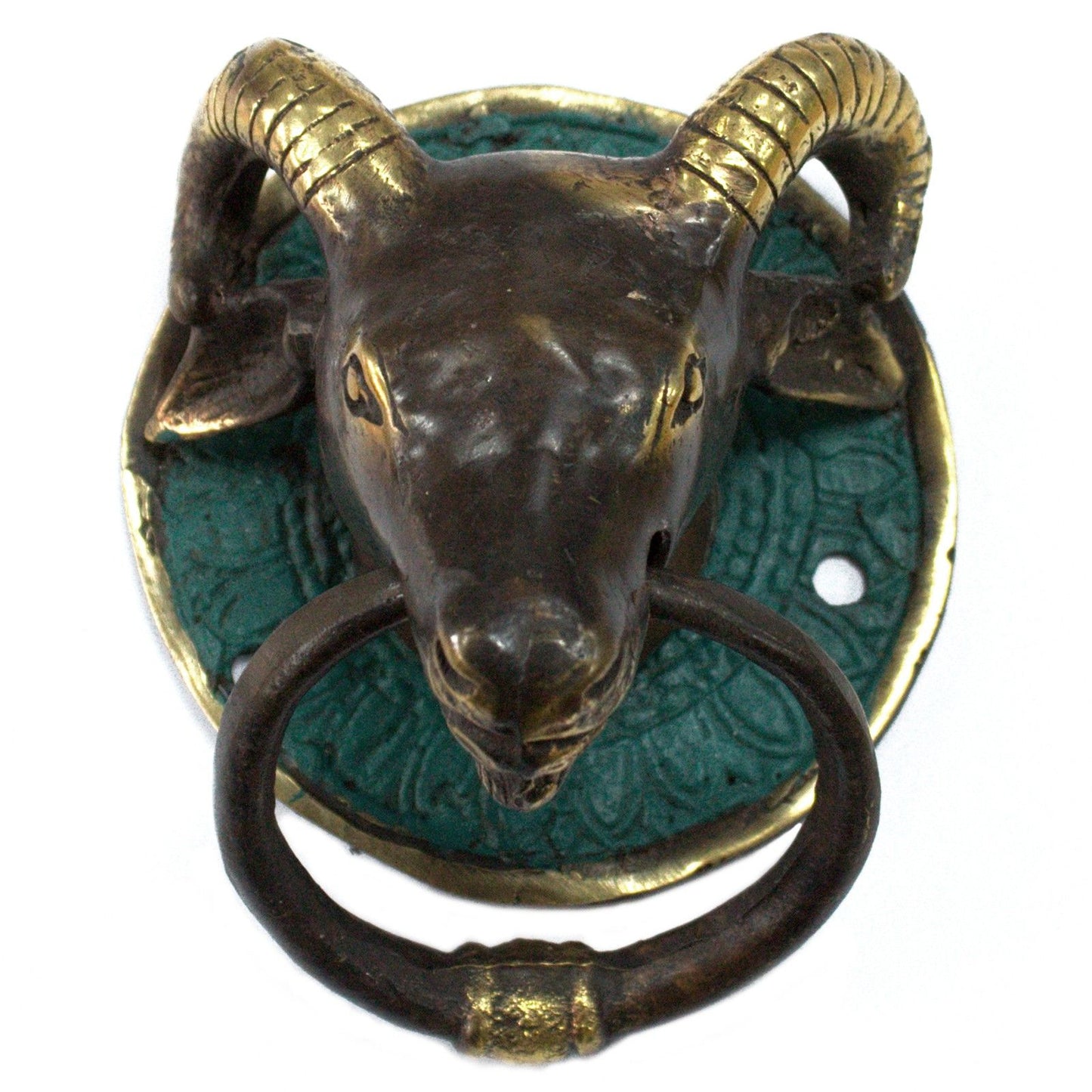 Brass Door Knocker - Rams Head - Image brass-door-knocker--rams-head-bdk-03