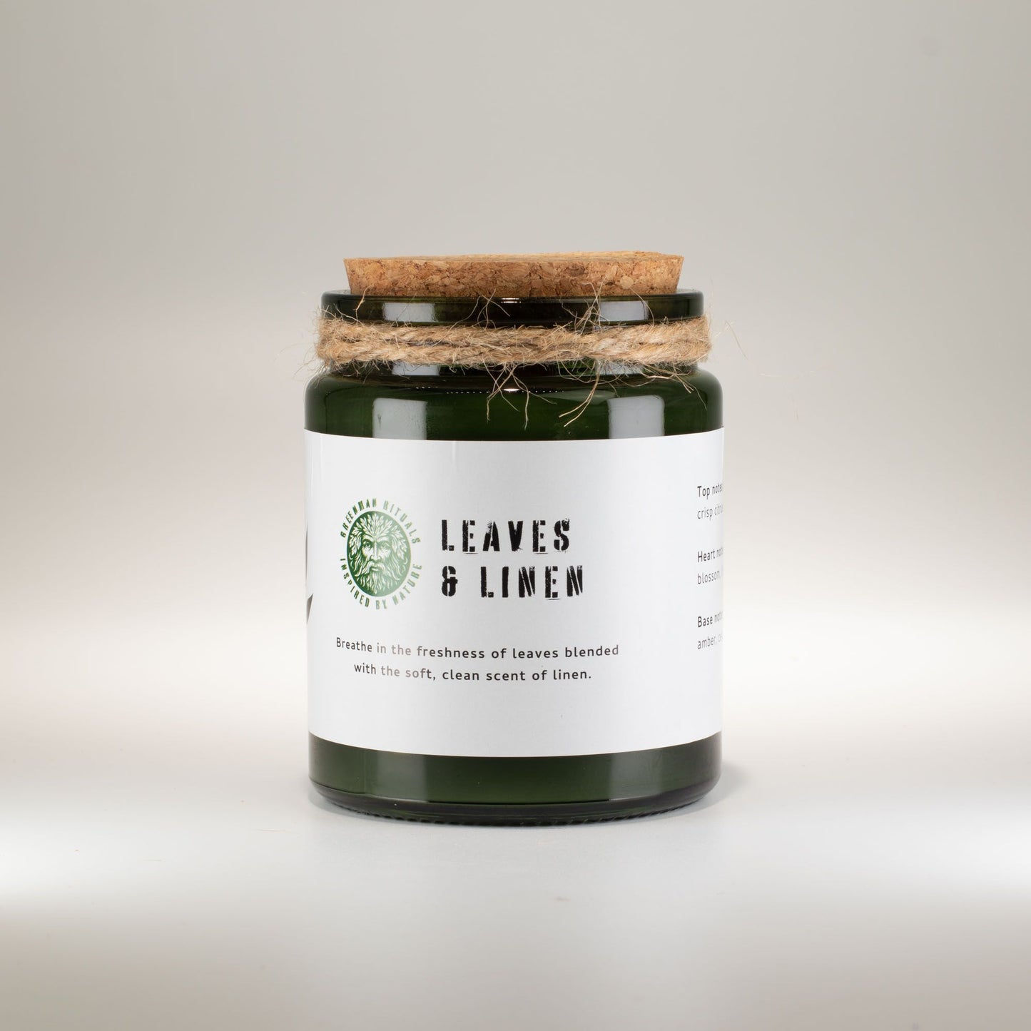 Greenman Woodwick Soy Candle - Leaves & Linen - Image greenman-woodwick-soy-candle--leaves--linen-wsoyc-02