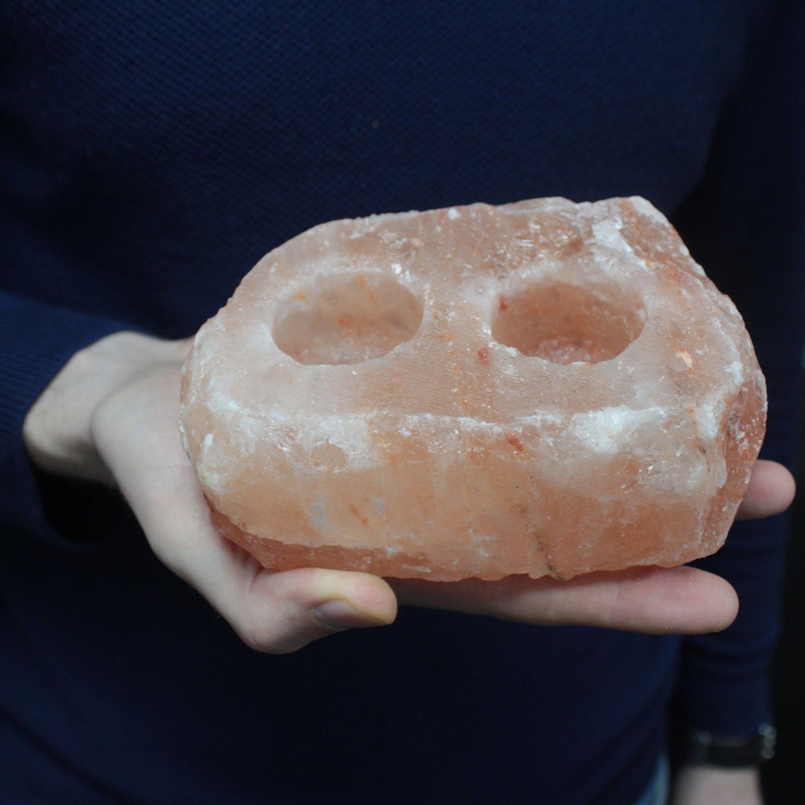 Natural Salt Candle Holder - 2 holes - Image natural-salt-candle-holder--2-holes-qsalt-44