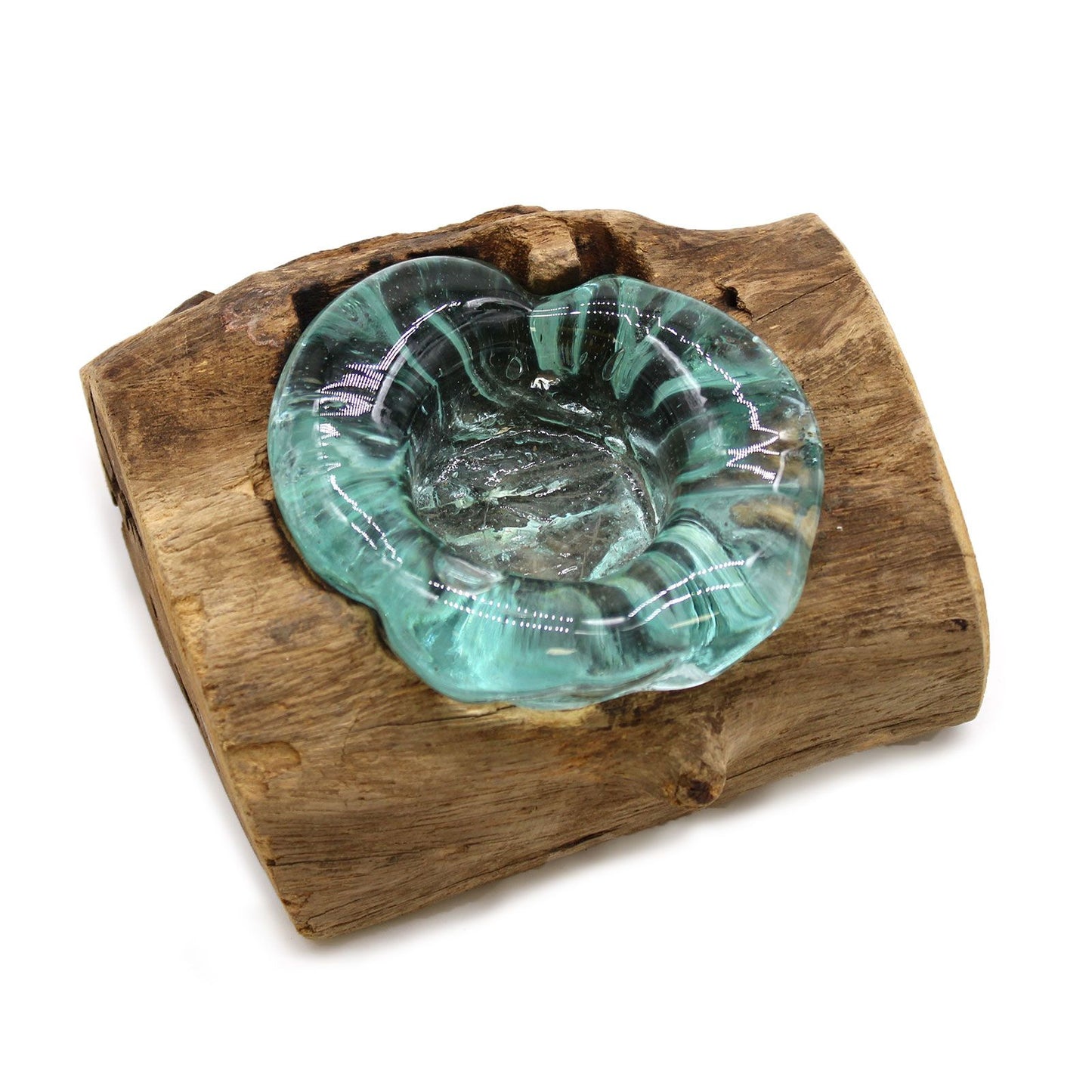 Molton Glass Candle Single Holder on Wood - Image molton-glass-candle-single-holder-on-wood-mgw-24