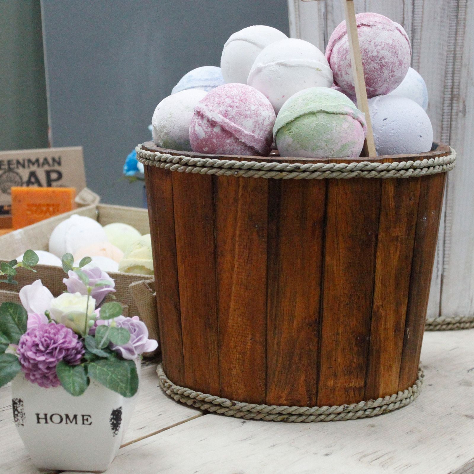 Small Wooden Storage Tub – Brown - Image small-wooden-storage-tub--brown-rds-147