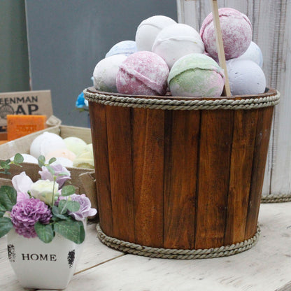 Small Wooden Storage Tub – Brown - Image small-wooden-storage-tub--brown-rds-147