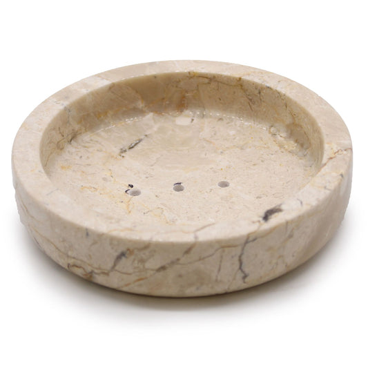 Round Honey Marble Flat Soap Dish - Image round-honey-marble-flat-soap-dish-ssd-06