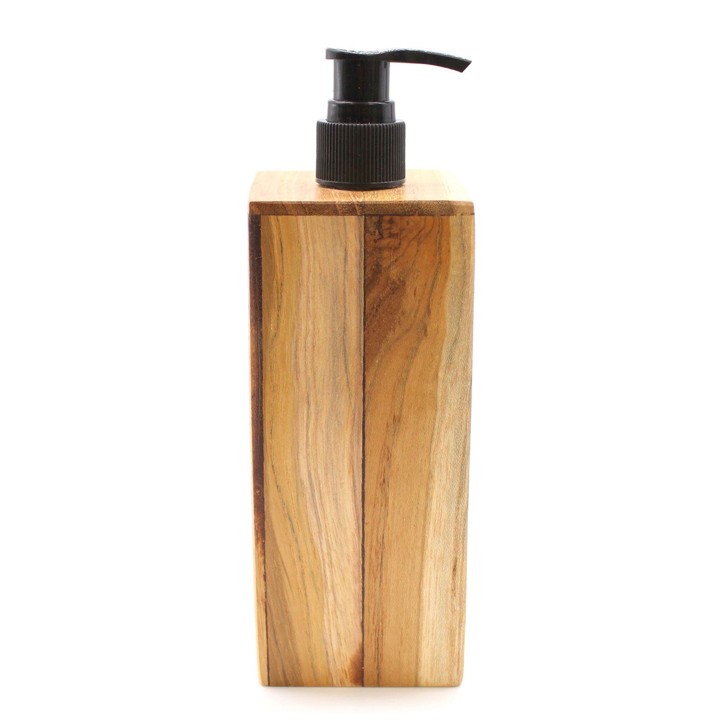 Natural Teakwood Soap Dispenser - Square - Image natural-teakwood-soap-dispenser--square-nsd-02