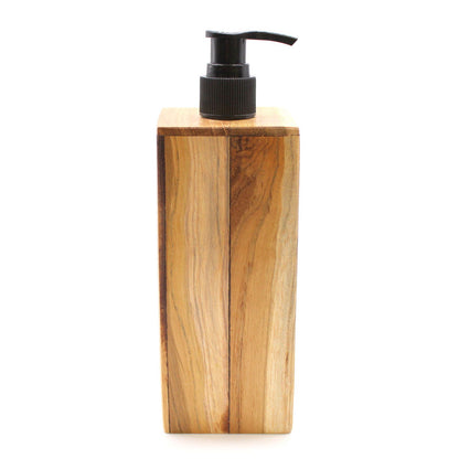 Natural Teakwood Soap Dispenser - Square - Image natural-teakwood-soap-dispenser--square-nsd-02