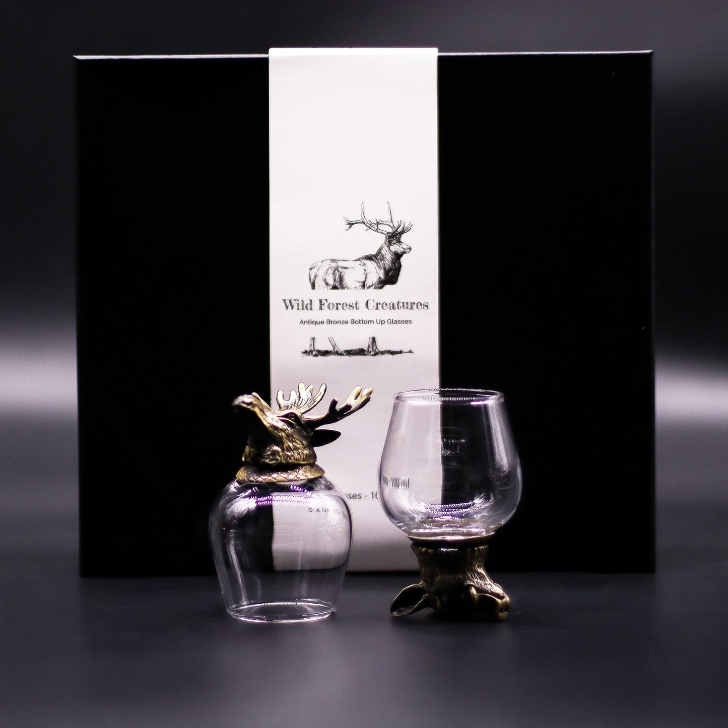 Gift Set of 6 Glasses (100ml) - Wild Forest Creatures - Antique Bronze - Image gift-set-of-6-glasses-100ml--wild-forest-creatures--antique-bronze-bbug-05