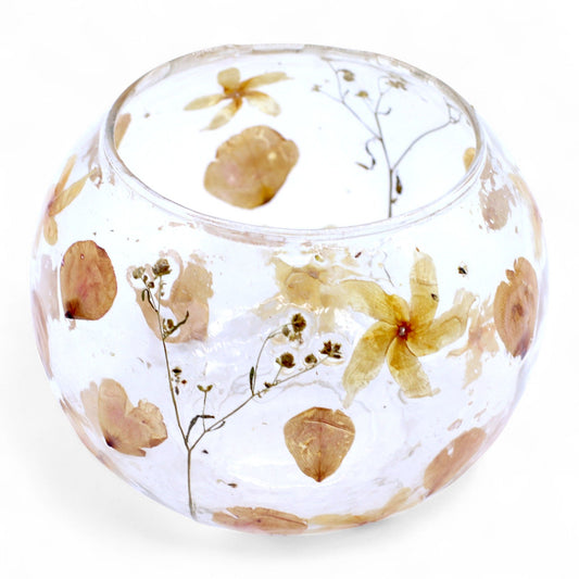 Natural Floral Glass - Large Bowl Candle Holder - Rosa - (12x13cm) - Image natural-floral-glass--large-bowl-candle-holder--rosa--12x13cm-nfg-08