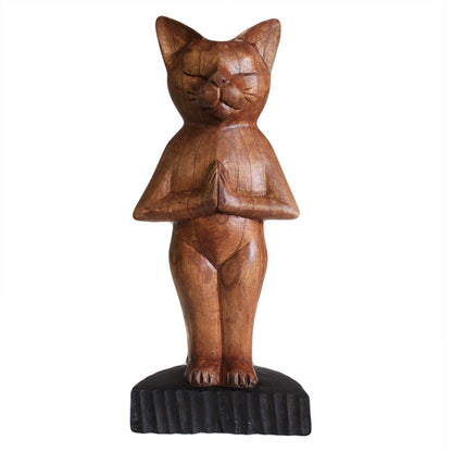 Handcarved Yoga Cats - Standing - Image handcarved-yoga-cats--standing-wyc-01