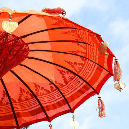 Bali Patio Parasol - Cotton - Orange Decor - 1.5m - Image bali-patio-parasol--cotton--orange-decor--15m-bpar-03
