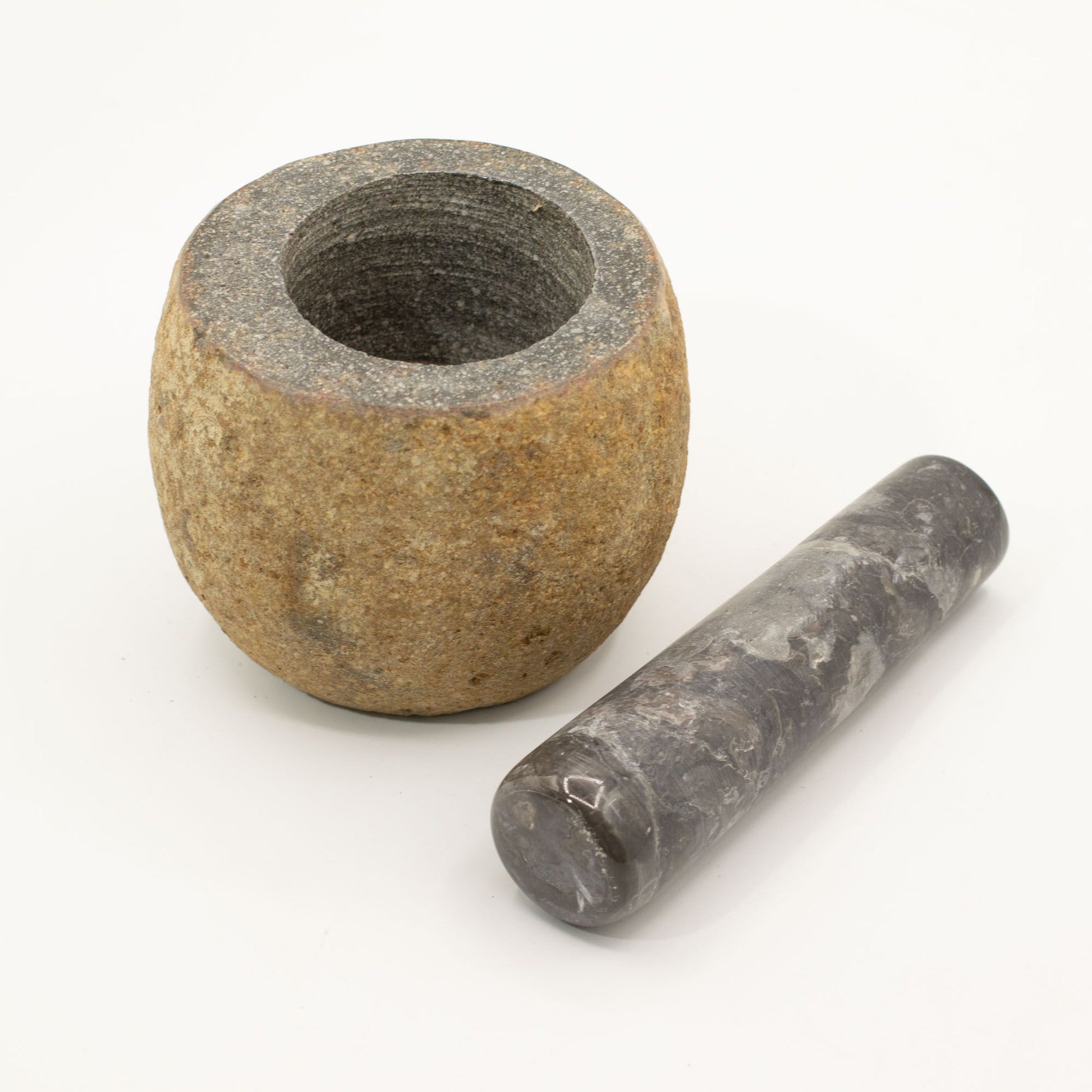 Natural Riverstone Decorative Pestle & Mortar- Small (aprox 9x7cm) - Image natural-riverstone-decorative-pestle--mortar-small-aprox-9x7cm-mpm-21