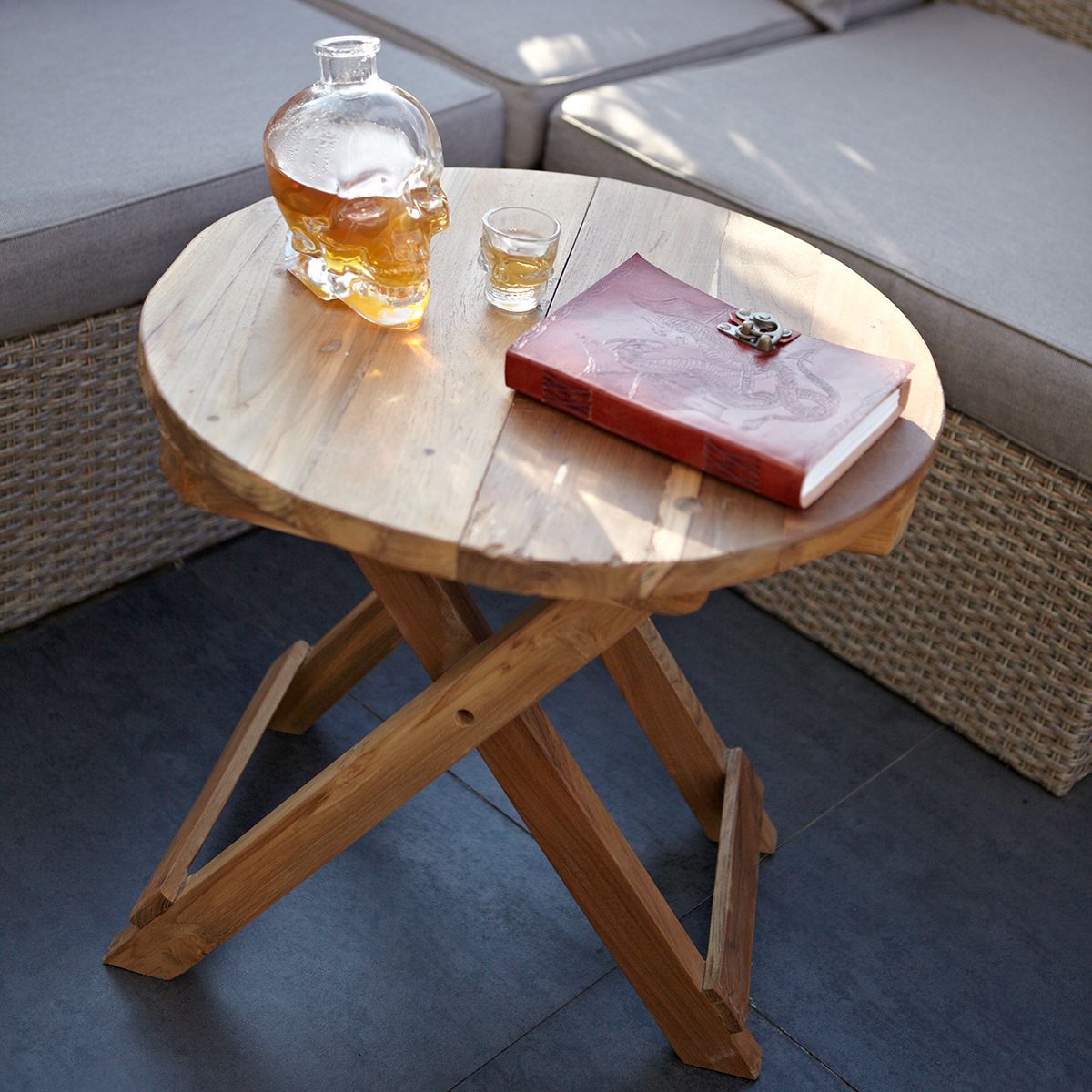 Round Folding Coffee Table - 50cm - Recycled Wood - Image round-folding-coffee-table--50cm--recycled-wood-acshop-09