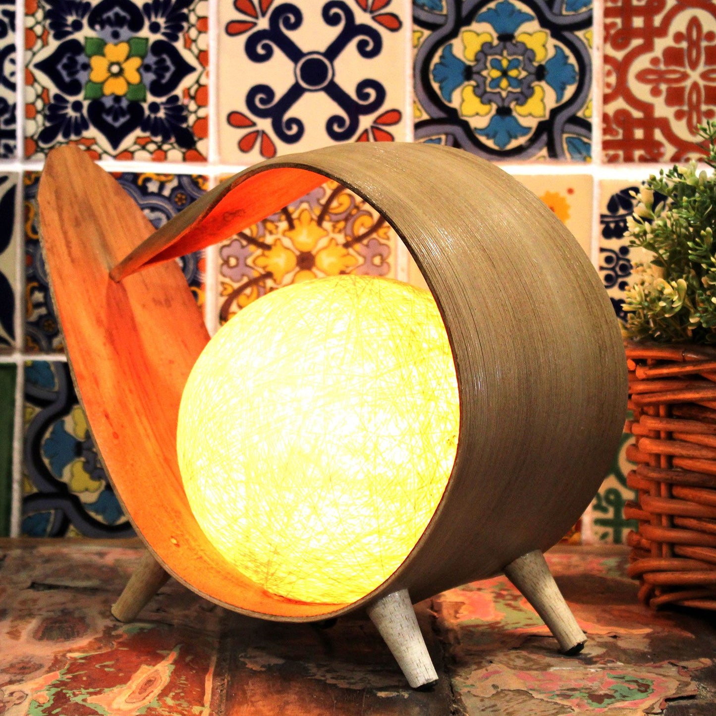 Natural Coconut Lamp - Natural Wrapover - Image natural-coconut-lamp--natural-wrapover-ncl-01