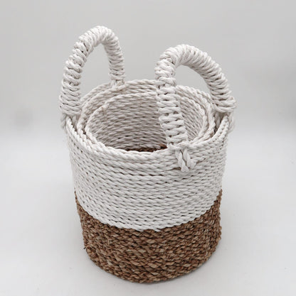 Seagrass Basket Set - Natural White - Image seagrass-basket-set--natural-white-sbs-01