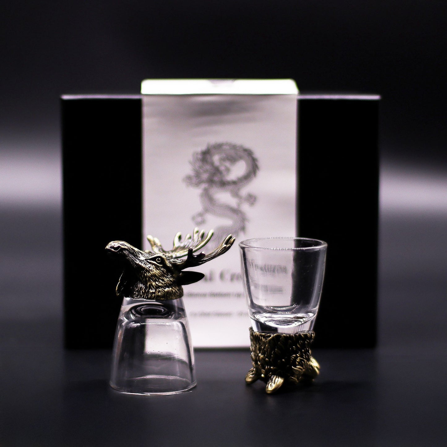 Gift Set of 6 Shot Glasses (50ml) - Wild Forest Creatures - Antique Bronze - Image gift-set-of-6-shot-glasses-50ml--wild-forest-creatures--antique-bronze-bbug-03
